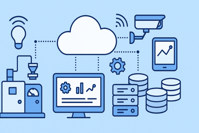Connected IoT devices illustration